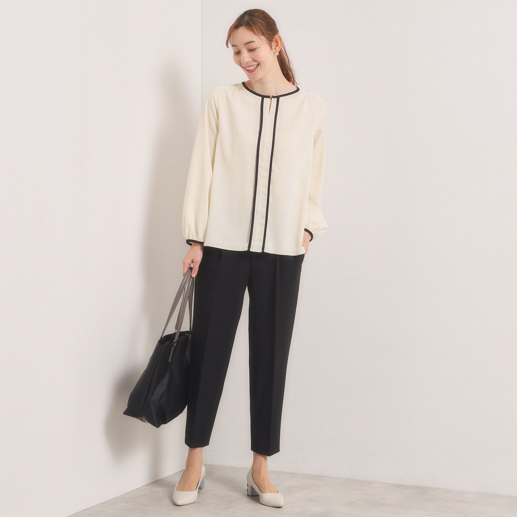 ITS&rsquo;DEMO「【入卒／手洗い可】配色ブラウス」|シャツ・ブラウス|