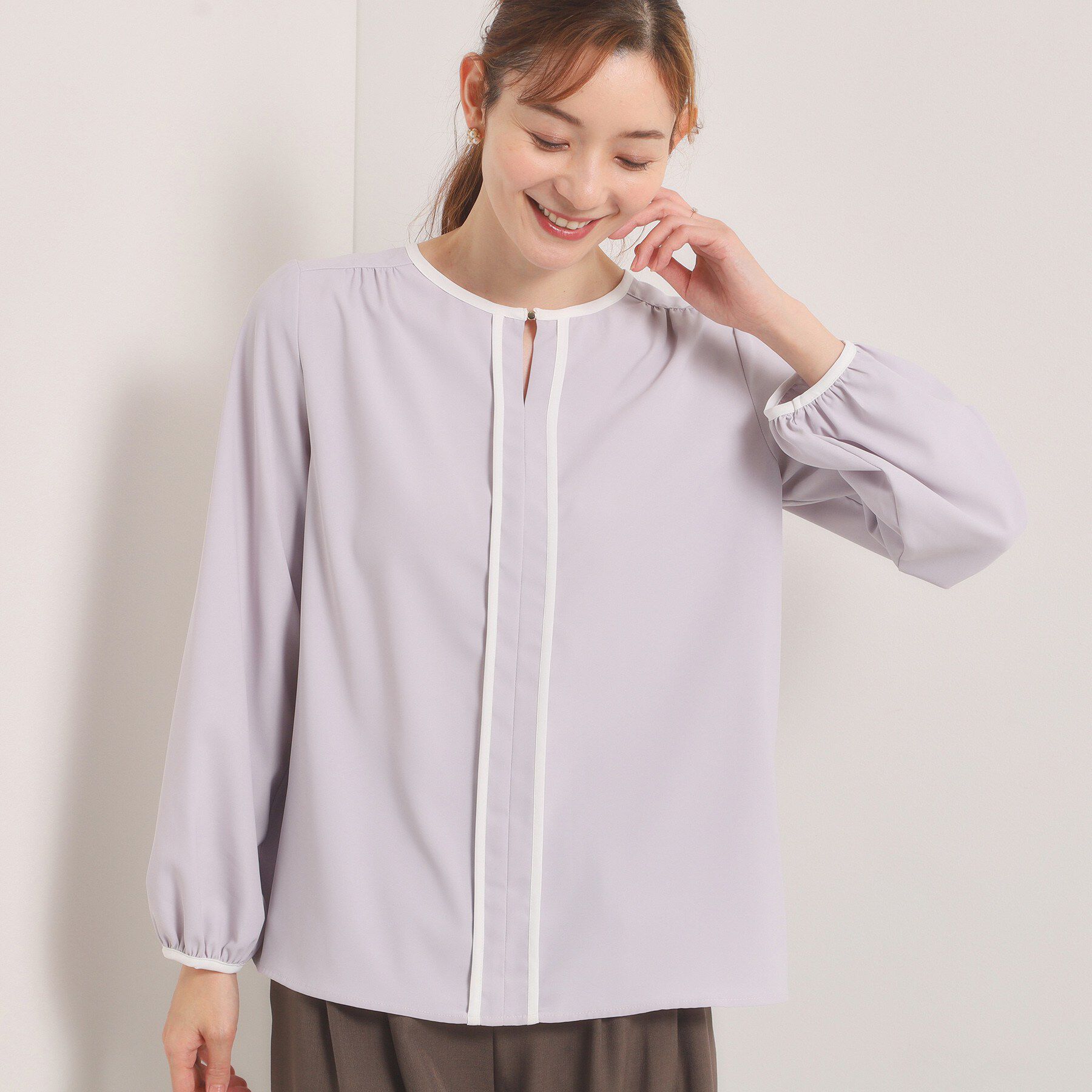 ITS&rsquo;DEMO「【入卒／手洗い可】配色ブラウス」|シャツ・ブラウス|