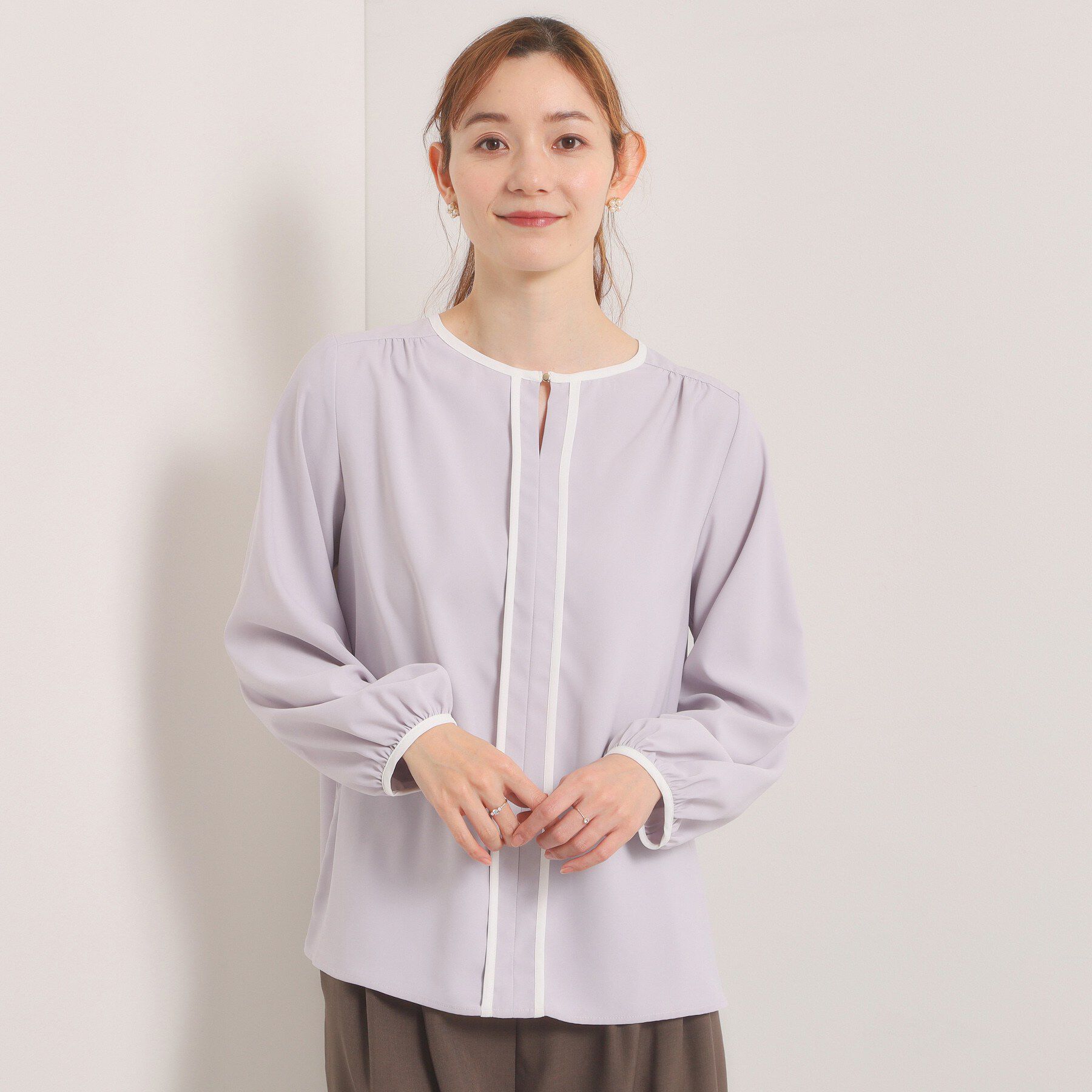 ITS&rsquo;DEMO「【入卒／手洗い可】配色ブラウス」|シャツ・ブラウス|