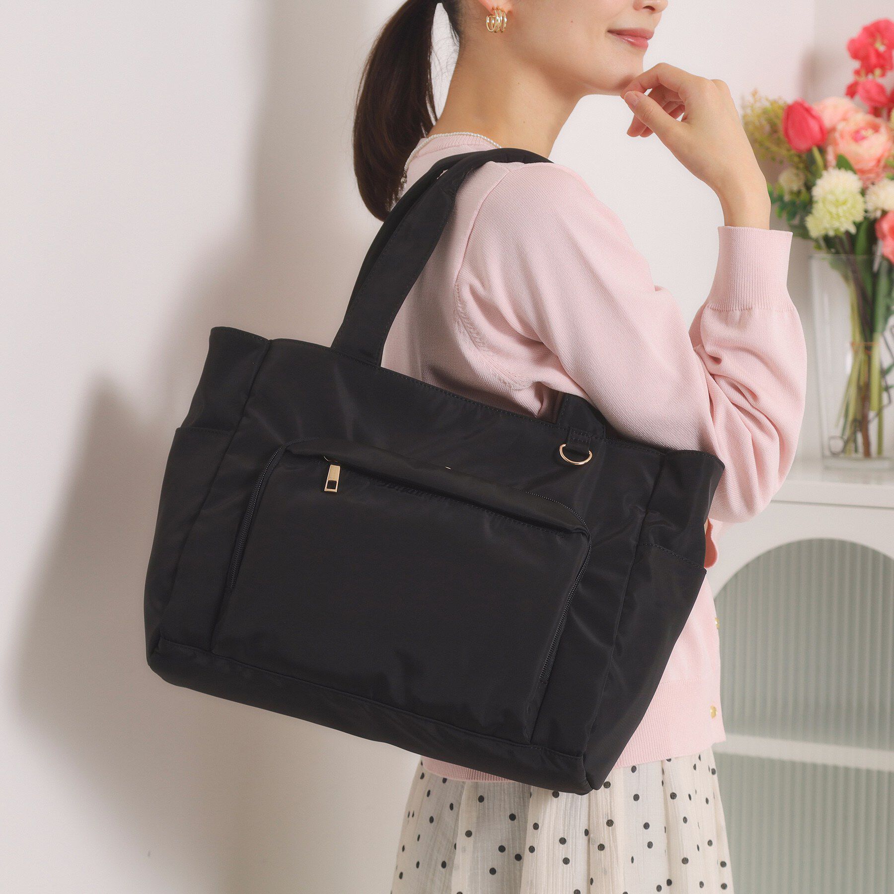 ITS&rsquo;DEMO「【12ポケット】ガバッとトート」|トートバッグ|ブラック(019)