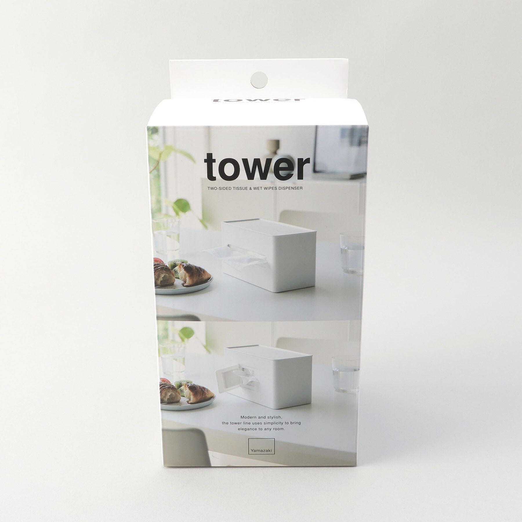 212 KITCHEN STORE「両面コンパクトティッシュ＆ウェットシートケース WH 山崎実業 ＜tower タワー＞」|食器・キッチングッズ|
