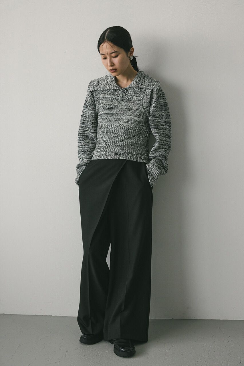 STYLEMIXER「ビッグカラーアンサンブルニットカーデ」|カーディガン|柄BLK5