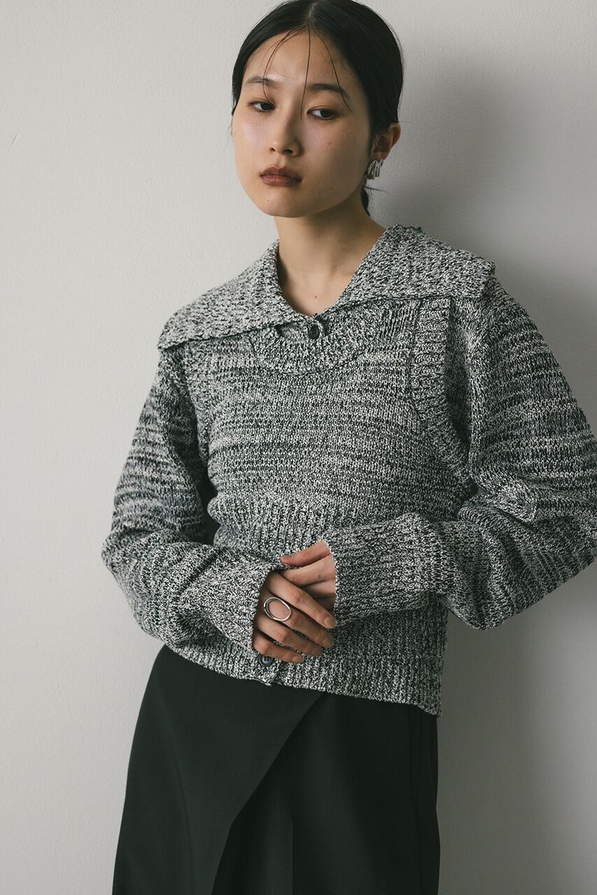 STYLEMIXER「ビッグカラーアンサンブルニットカーデ」|カーディガン|