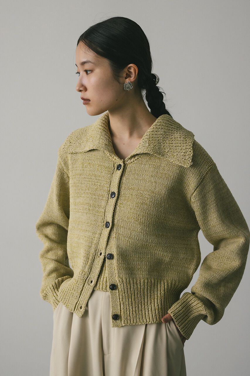 STYLEMIXER「ビッグカラーアンサンブルニットカーデ」|カーディガン|YEL