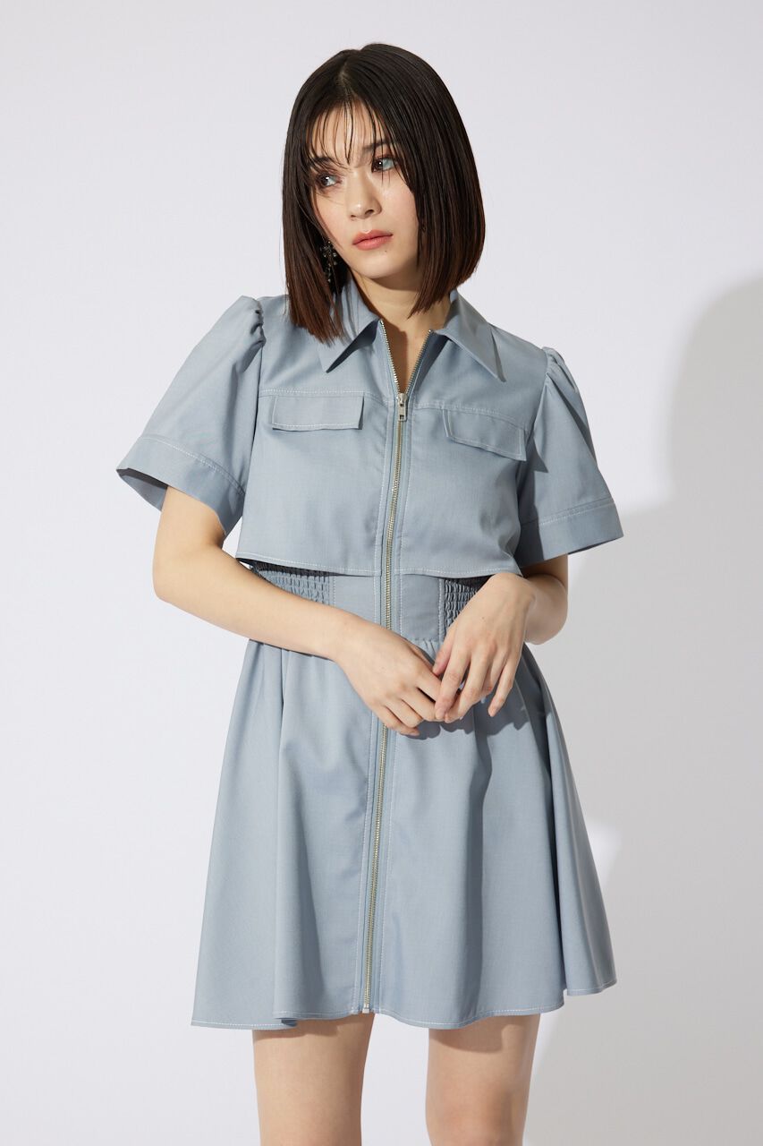 rienda「バストフレアミニワンピース」|ワンピース|L/BLU1