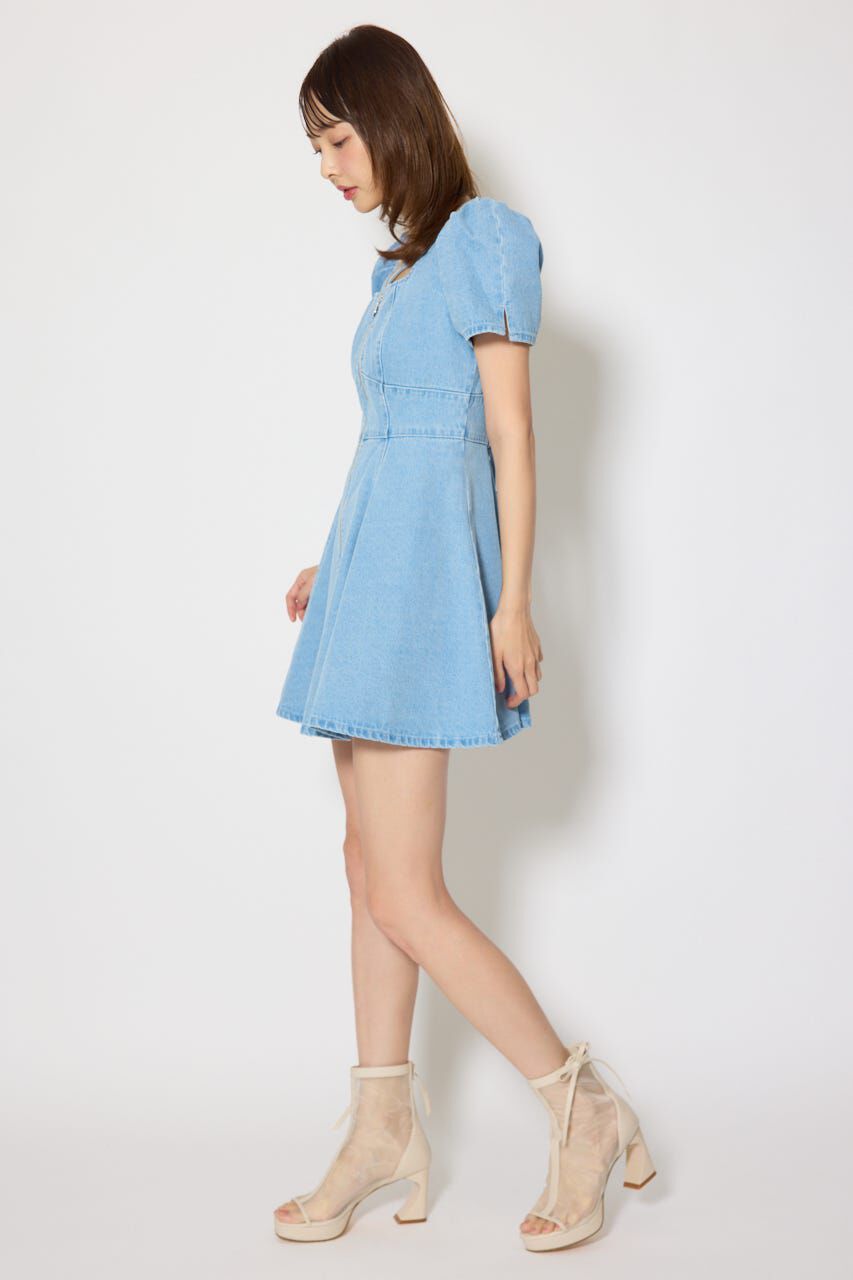 rienda「フロントジップマーメイドデニムミニワンピース」|ワンピース|