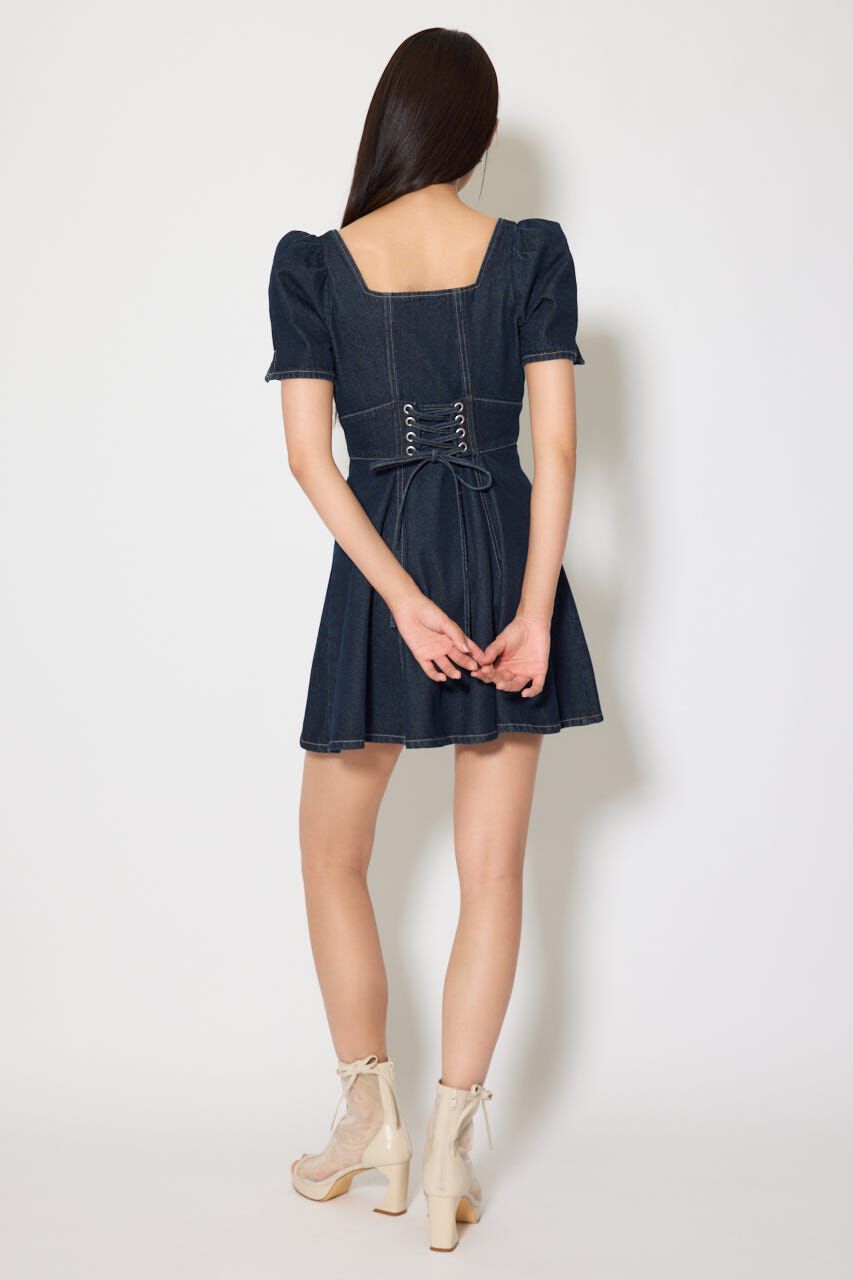 rienda「フロントジップマーメイドデニムミニワンピース」|ワンピース|