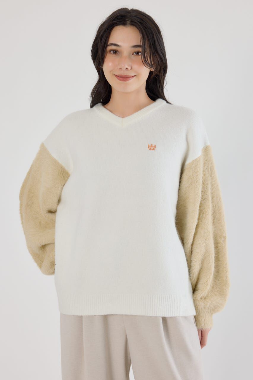 RODEO CROWNS「アームシャギーニットトップス」|ニット・セーター|O/WHT1