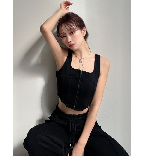 RESEXXY「センターZIPコルセットトップス【セットアップ着用可能】」|タンクトップ|