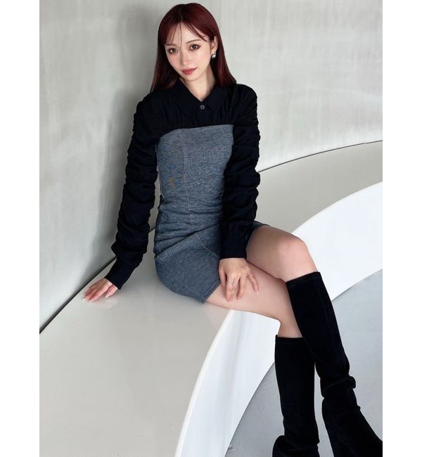 RESEXXY「ギャザーデザインチュニックシャツ」|シャツ・ブラウス|