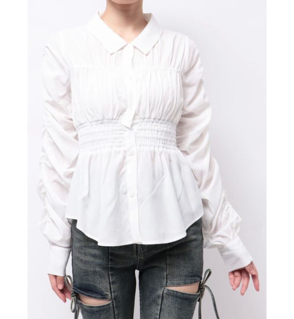 RESEXXY「ギャザーデザインチュニックシャツ」|シャツ・ブラウス|