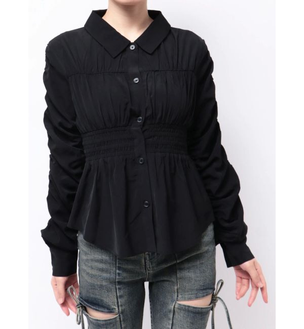 RESEXXY「ギャザーデザインチュニックシャツ」|シャツ・ブラウス|