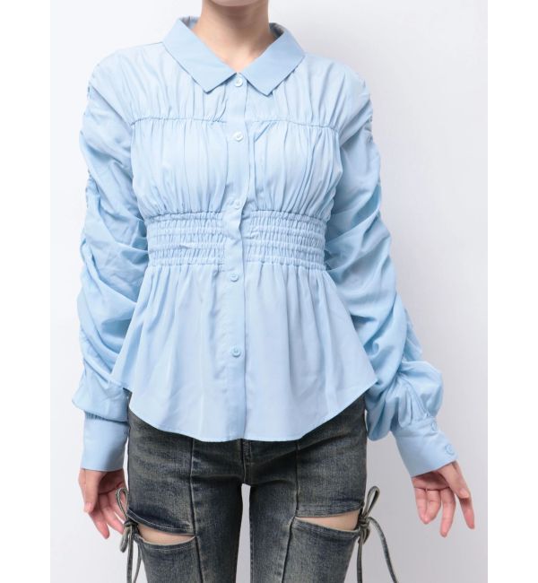 RESEXXY「ギャザーデザインチュニックシャツ」|シャツ・ブラウス|