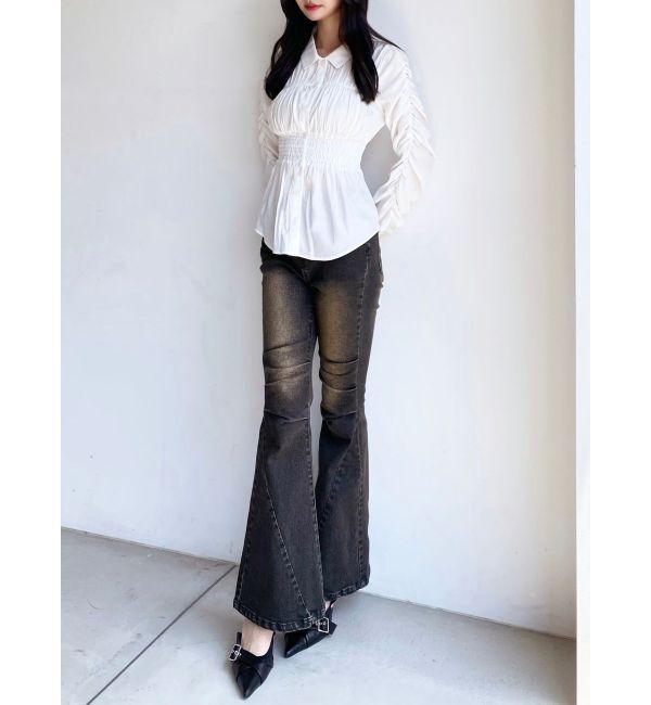 RESEXXY「ギャザーデザインチュニックシャツ」|シャツ・ブラウス|