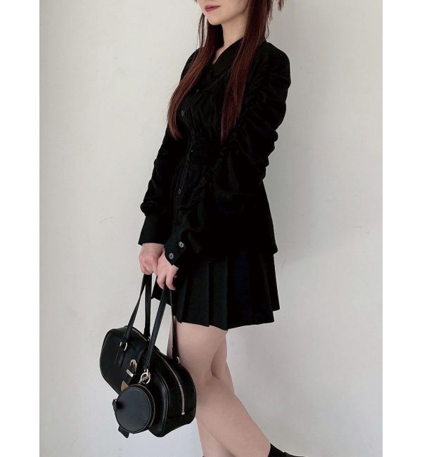 RESEXXY「ギャザーデザインチュニックシャツ」|シャツ・ブラウス|ブラック