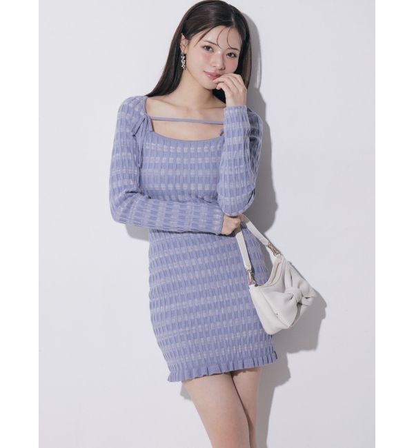 RESEXXY「ジャガードチェックニットミニワンピース」|ワンピース|