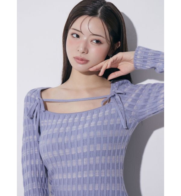 RESEXXY「ジャガードチェックニットミニワンピース」|ワンピース|