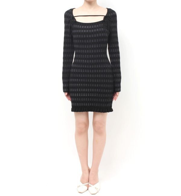 RESEXXY「ジャガードチェックニットミニワンピース」|ワンピース|