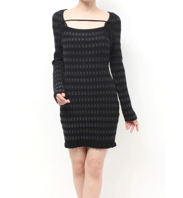 RESEXXY「ジャガードチェックニットミニワンピース」|ワンピース|