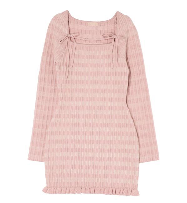 RESEXXY「ジャガードチェックニットミニワンピース」|ワンピース|