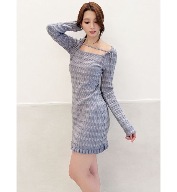RESEXXY「ジャガードチェックニットミニワンピース」|ワンピース|