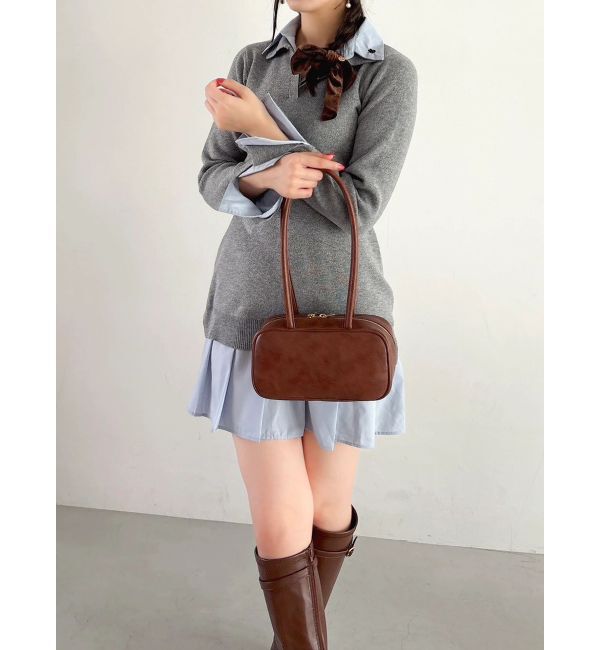 dazzlin「【POLO BCSコラボ】シャツレイヤードニットミニワンピース ※BEIGE WEB限定カラー」|ワンピース|