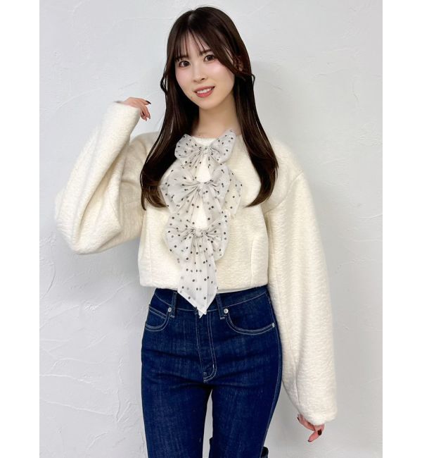 dazzlin「トリプルリボンショートブルゾン」|ブルゾン・スタジャン|