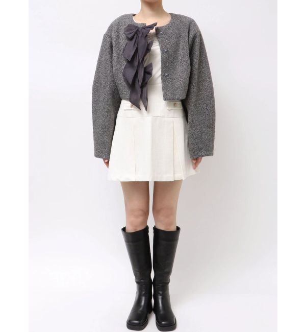 dazzlin「トリプルリボンショートブルゾン」|ブルゾン・スタジャン|