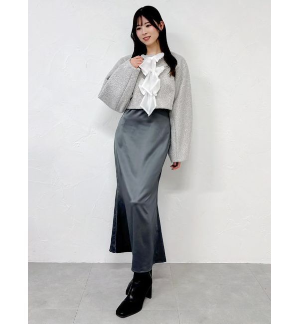 dazzlin「トリプルリボンショートブルゾン」|ブルゾン・スタジャン|