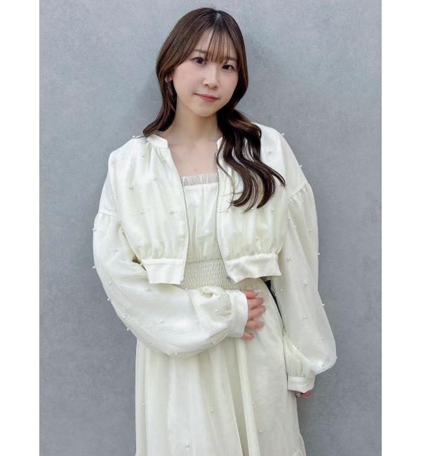 dazzlin「パールツキチュールブルゾン」|ブルゾン・スタジャン|アイボリー