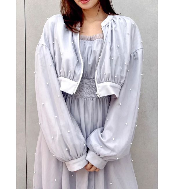 dazzlin「パールツキチュールブルゾン」|ブルゾン・スタジャン|