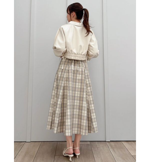 dazzlin「サイドギャザーショートブルゾン」|ブルゾン・スタジャン|