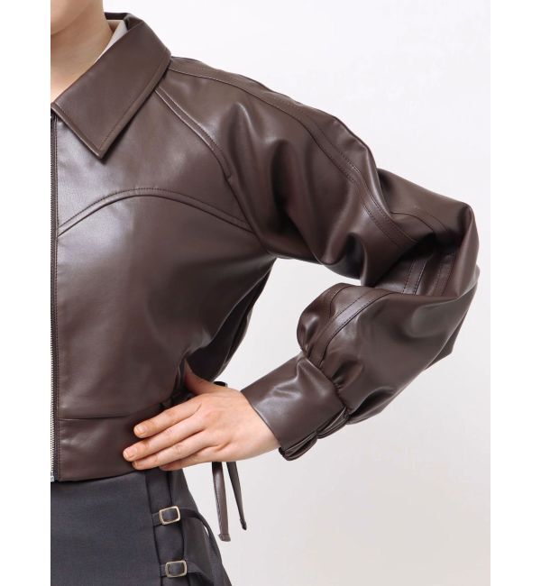 dazzlin「サイドギャザーショートブルゾン」|ブルゾン・スタジャン|