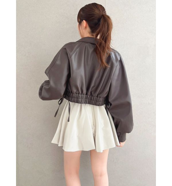 dazzlin「サイドギャザーショートブルゾン」|ブルゾン・スタジャン|