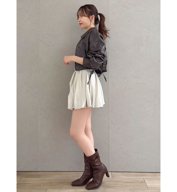 dazzlin「サイドギャザーショートブルゾン」|ブルゾン・スタジャン|