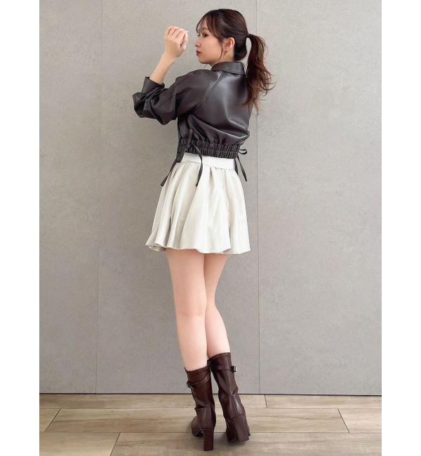 dazzlin「サイドギャザーショートブルゾン」|ブルゾン・スタジャン|