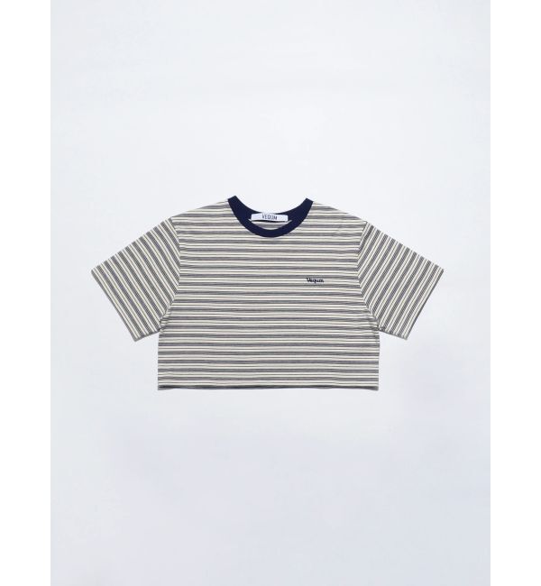 EMODA「【VEQUM】HIGH GAUGE BORDER SHORT T SHIRT」|Tシャツ・カットソー|