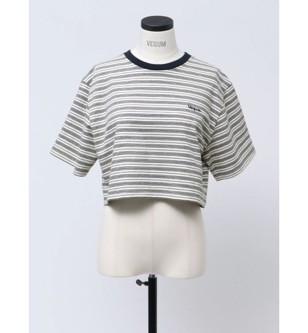EMODA「【VEQUM】HIGH GAUGE BORDER SHORT T SHIRT」|Tシャツ・カットソー|