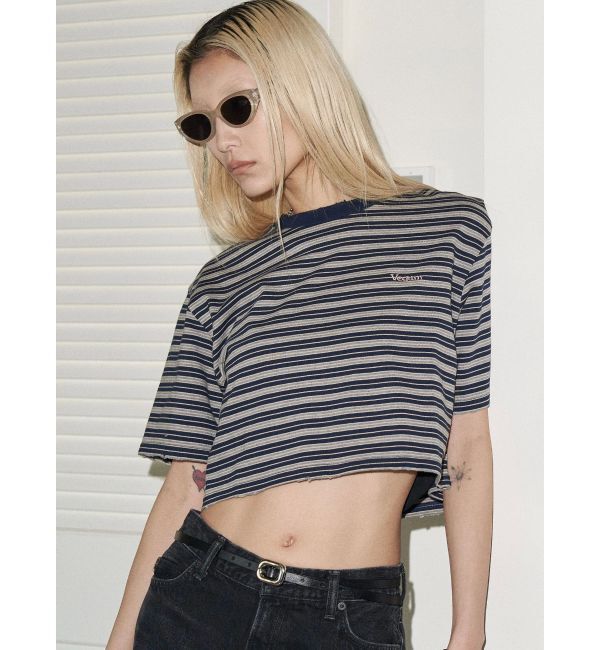 EMODA「【VEQUM】HIGH GAUGE BORDER SHORT T SHIRT」|Tシャツ・カットソー|