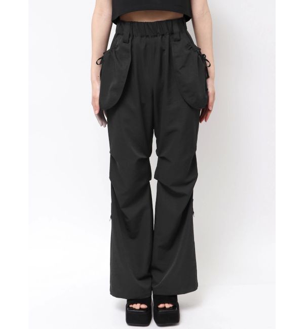 EMODA「ハングポケットセミフレアパンツ」|その他|ブラック