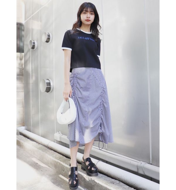 MURUA「ブロッキングフレアスカート」|スカート|