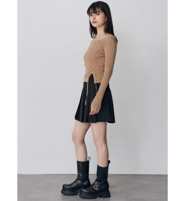 MURUA「ワンショルダーレースアップニット」|ニット・セーター|