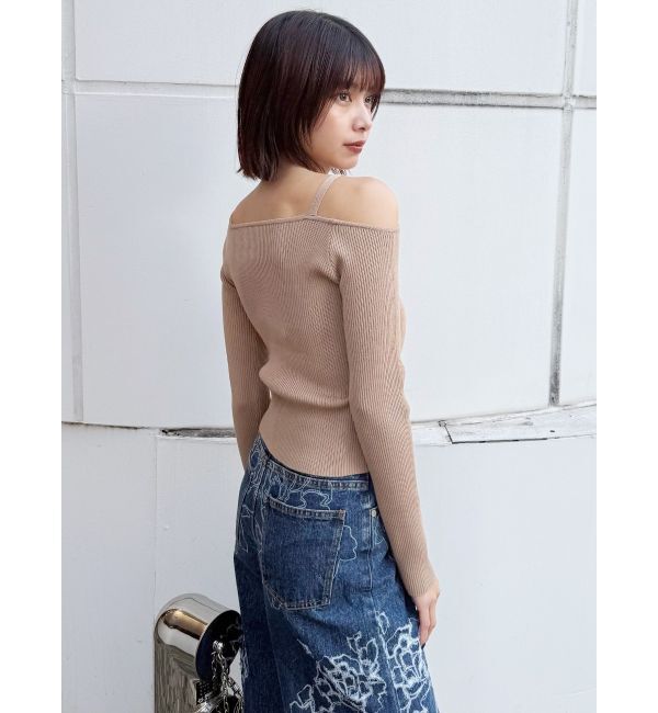 MURUA「ワンショルダーレースアップニット」|ニット・セーター|