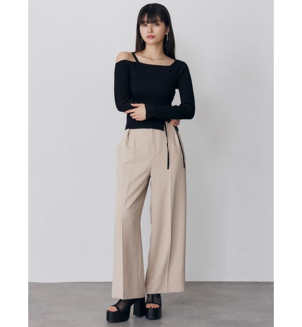 MURUA「ワンショルダーレースアップニット」|ニット・セーター|