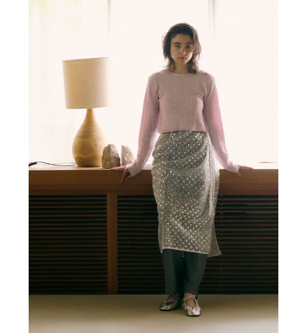 Ungrid「スパンコールチュールラップスカート」|スカート|