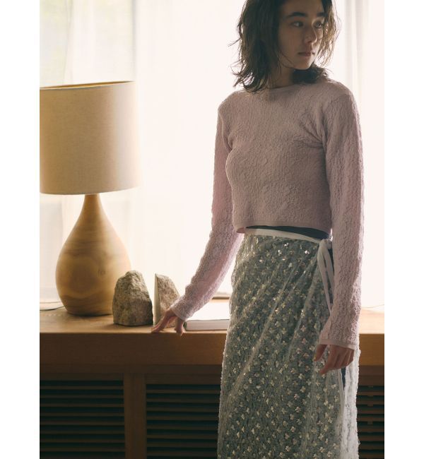 Ungrid「スパンコールチュールラップスカート」|スカート|