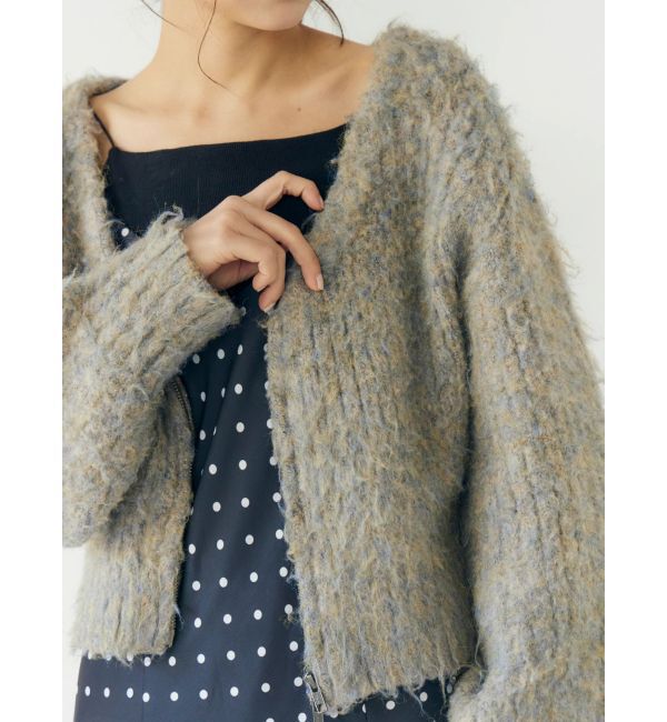 Ungrid「ダブルジップＶネックニットカーディガン」|カーディガン|