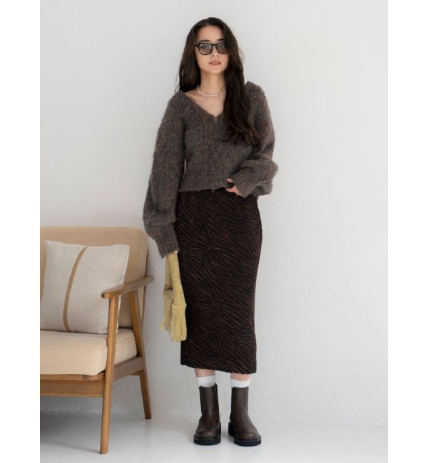 Ungrid「ダブルジップＶネックニットカーディガン」|カーディガン|