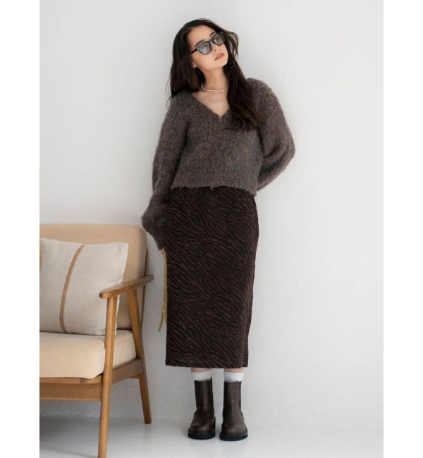 Ungrid「ダブルジップＶネックニットカーディガン」|カーディガン|