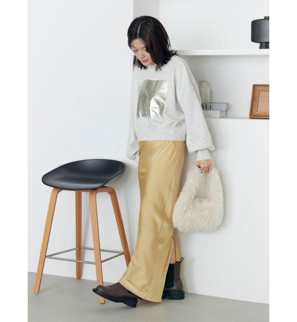 Ungrid「サテンフレアスカート」|スカート|